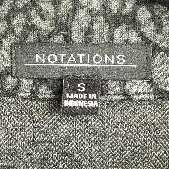 Notations Grey Abstract Animal-Print Button Jacket — Size S - Picture 4 of 10